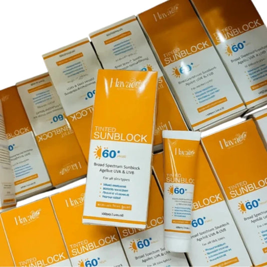Haya Tinted Sunblock SPF 60+ | Natural Tint | Broad Spectrum UV Protection | Lightweight & Non-Greasy