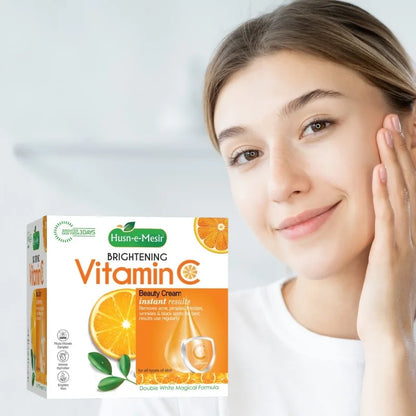 Husn e Mesir Vitamin C Brightening Cream Natural Glow Anti-Blemish Deep Action Formula for Radiant Skin
