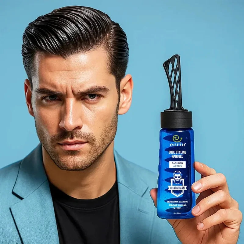 ECRIN Cool Styling Hair Gel 280ml with Active Collagen Strong Hold & Cool Fresh Effect