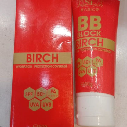 SL Basics BB Block SPF 50g | Tinted Sunscreen with Vitamin E, Lotus & Niacinamide
