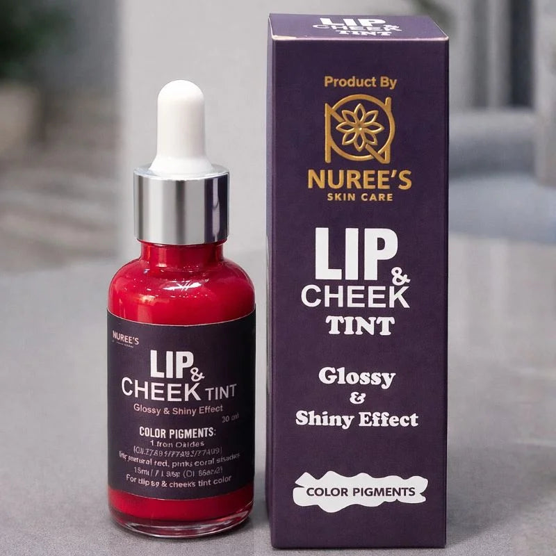 Glossy Lip & Cheek Tint | High-Shine Finish, Long-Lasting Color Pigments & Moisturizing Oils
